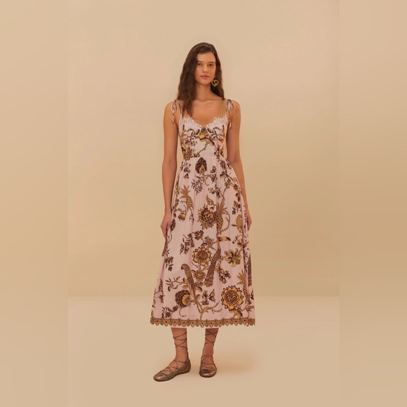 Farm Rio tropical landing lace midi dress - Picture 1 of 13